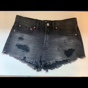 Black jean shorts